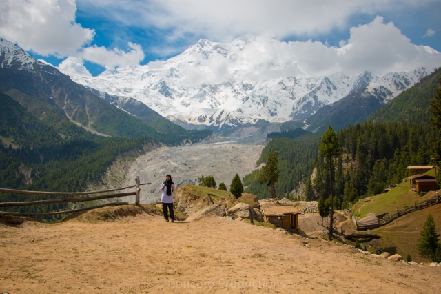 Standing at Fairy Meadows with Nanga Parbat Mountains behind